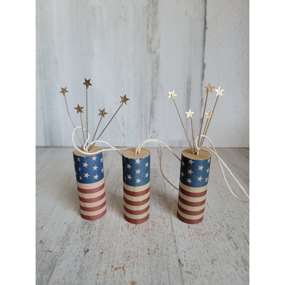 Dynamite firework July USA ornament Xmas set Unique Home decor vintage